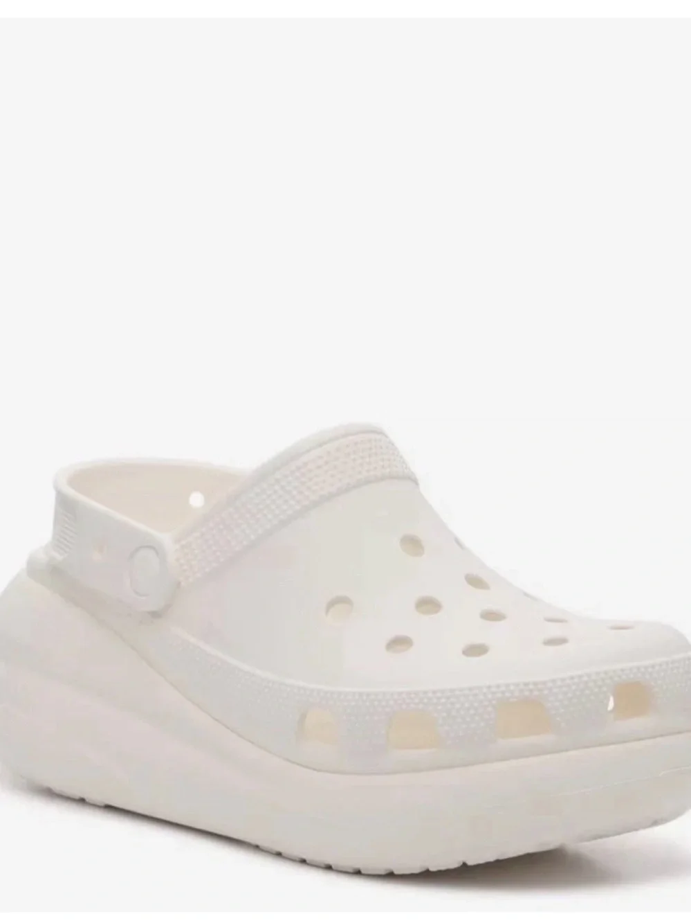NWT $75 Crocs Men 11 Classic Crush Platform Clog slip On shoes sandals Cream